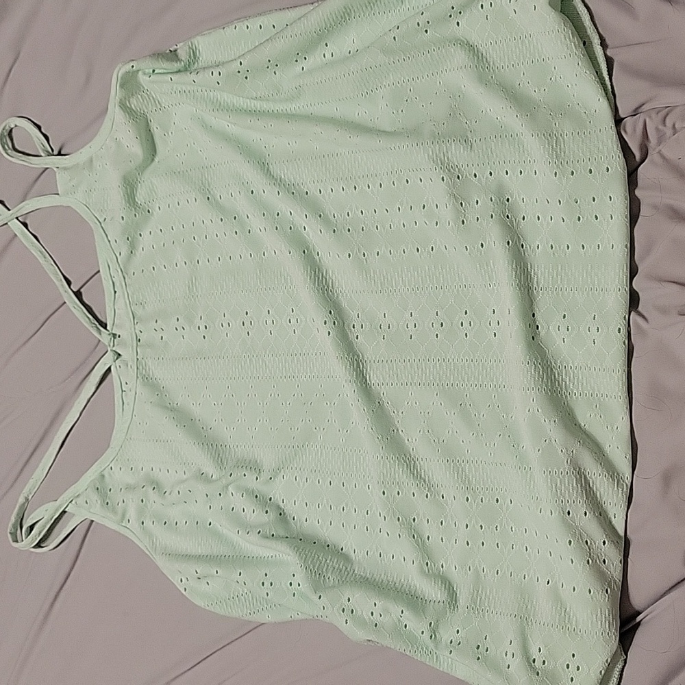Mint Green Eyelet Tank Top